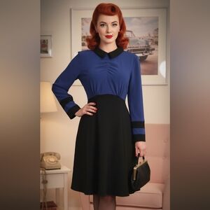 Marc By Marc Jacobs Blue And Black Dress Size 6